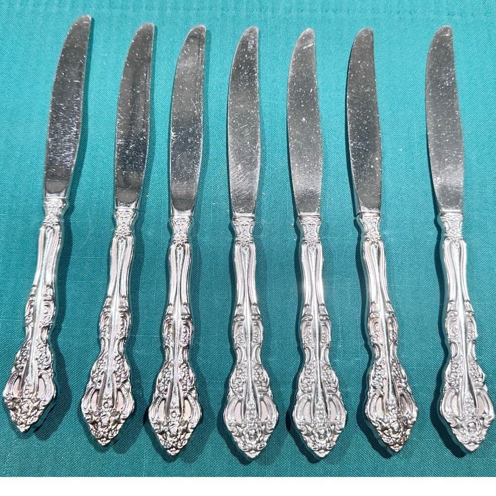 Oneida Michelangelo Cube Heirloom Stainless Dinner Knives-Set of 7